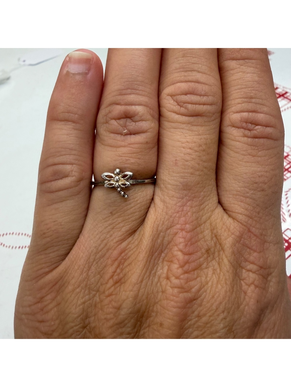 Dragonfly sterling silver dainty ring size 6.5 Vinatge 90s